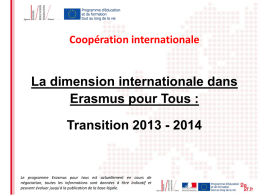 La dimension internationale dans Erasmus pour Tous