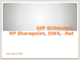 Shibboleth intégration avec Sharepoint, .Net