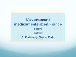 Avortement medicamenteux en France (PowerPoint, 167ko , 2014)
