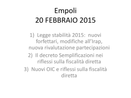 Le novit&agrave; della legge di stabilit&agrave; e del decreto semplificazioni nel