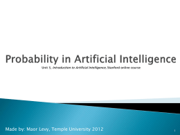 Probability in AI - Temple University