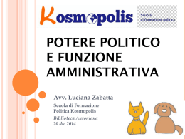 POTERE POLITICO E FUNZIONE AMMINISTRATIVA