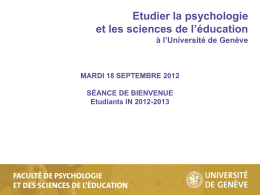 Diapositive 1 - Université de Genève