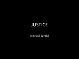 Summary of Sandel`s Justice