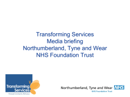 April 2014 - Northumberland, Tyne and Wear NHS Trust