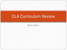 CLA Curriculum Review 2014-2015