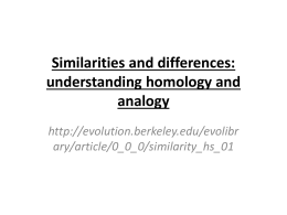 Similarities and differences: understanding homology and analogy