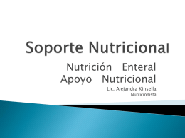 Soporte Nutricional - Licenciatura en Enfermeria UNTREF
