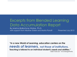 Blended learning is early stage