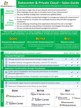 Datacenter & Private Cloud: Sales Guide