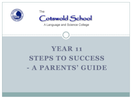 Year 11 Steps for Success – A Parents` Guide