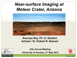 Near-surface Imaging at Meteor Crater, Arizona