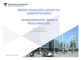 Minor Financieel advies en ondersteuning Verzekeringen, week 1