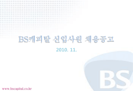 BS캐피탈 신입사원 채용공고 2010. 11. BS 캐피탈 소개