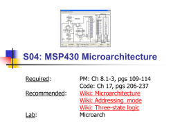 MSP430 Microarchitecture - BYU Computer Science Students