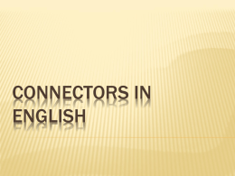 CONNECTORS IN ENGLISH - START