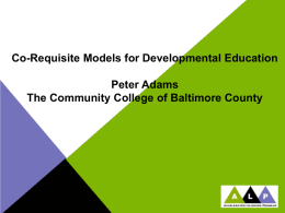 Corequisite models for developmental education