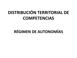 Distribución Territorial de Competencias