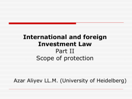 International and foreign Investment Law