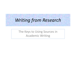 Writing from Research