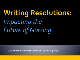 Writing Resolutions - National Student Nurses Association