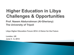 The University of Tripoli Libya Higher Education Forum 2014