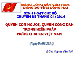Quyền con người & thực hiện quyền con người ở Việt Nam I
