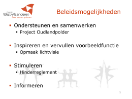 Praktijkvoorbeelden provincie West-Vlaanderen Kris De Smet (pptx