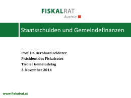 Präsentationsfolien Prof. Dr. Bernhard Felderer