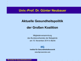 Vortrag Herr Prof. Dr. Neubauer, Berlin, Bundesverband der