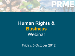 Business and Human Rights - Principles for Responsible