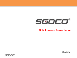 SGOCO Investor Presentation