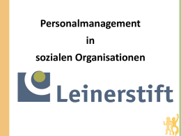 Personalmanagement in sozialen Organisationen