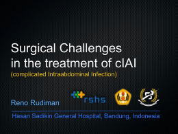 Surgical Challenges in the treatment of cIAI (complicated