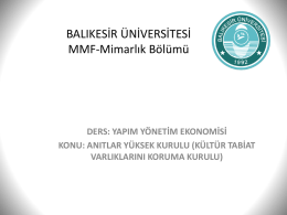 Anıtlar Kurulu - Balıkesir Üniversitesi | MMF