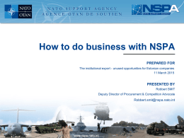 11 March 2015 9 NSPA Procurement Directorate