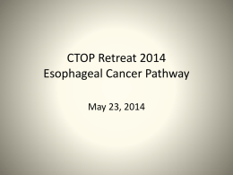 Clinical Oncology Group Presentation of Esophageal Cancer Pathway