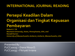Persepsi Keadilan Dalam Organisasi dan