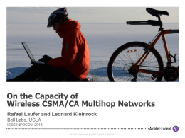 On the Capacity of Wireless CSMA/CA Multihop Networks