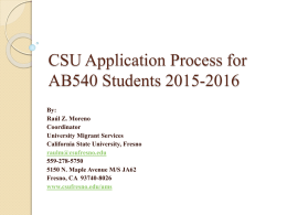 CSU Application Process 2015-2016