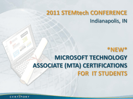 *NEW* Microsoft Technology Associate (MTA) Certifications