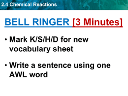Chemical Reactions Slides