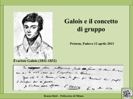 Galois e il concetto di gruppo