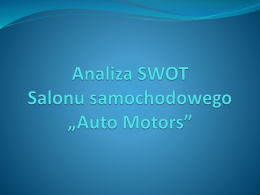 Analiza SWOT Salonu samochodowego *Mitsubishi Motors