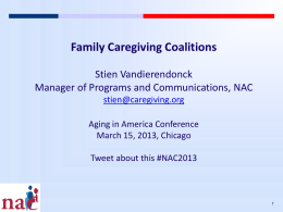 Stien Vandierendonck - National Alliance for Caregiving