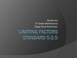 Limiting Factors standard 5-2.5