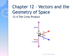 12.4 The Cross Product