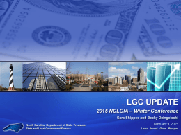 LGC Update - NC Local Government Investment Association