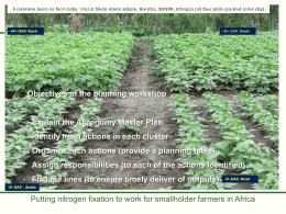 Agronomy master plan - N2Africa