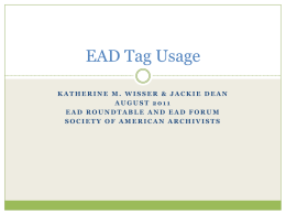 EAD Tag Usage - Society of American Archivists